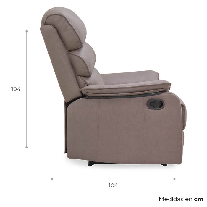 Sillon Reclinable Pu Taupe Peik | Reclinables | salas